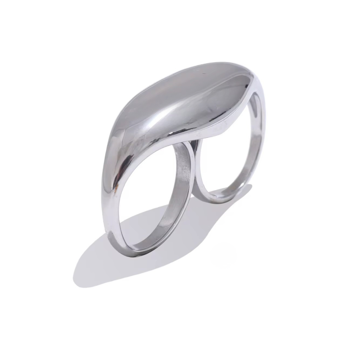 EUNIE 2-Finger Silver Ring