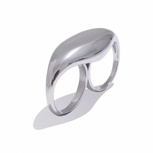 EUNIE 2-Finger Silver Ring