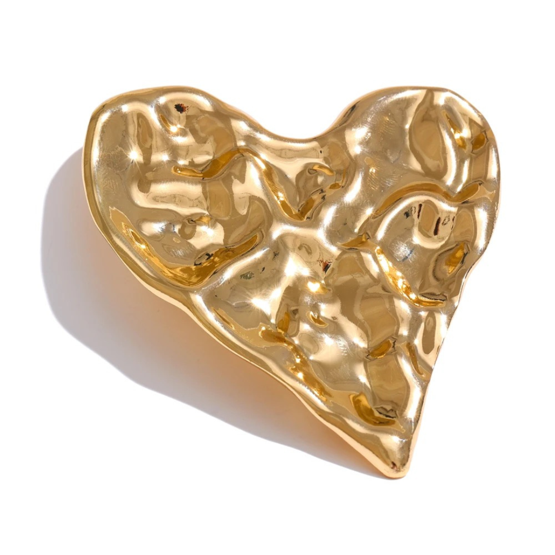 N E W T O N  Hammered Heart Brooch Pin