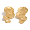 AURELIA 18k gold plated sculptural statement earrings on white background