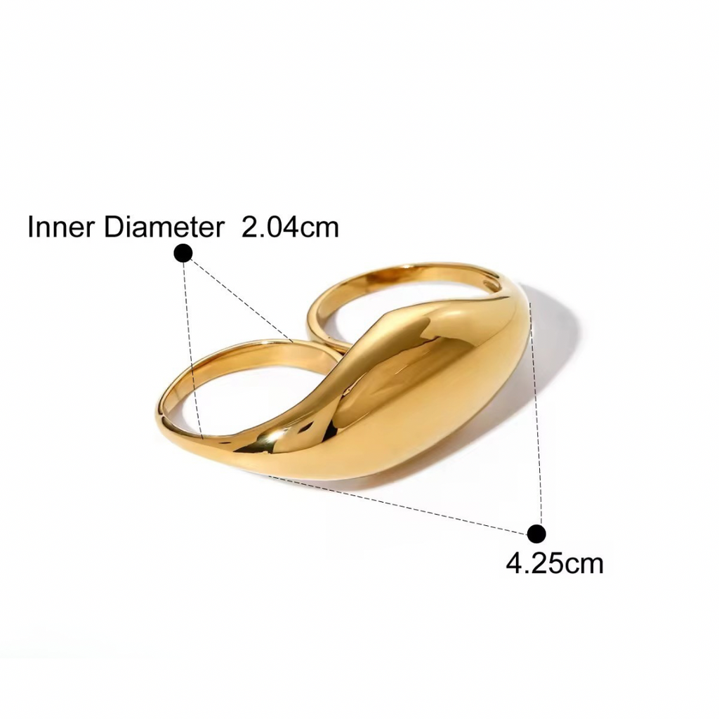 EUNIE 2-Finger Gold Ring