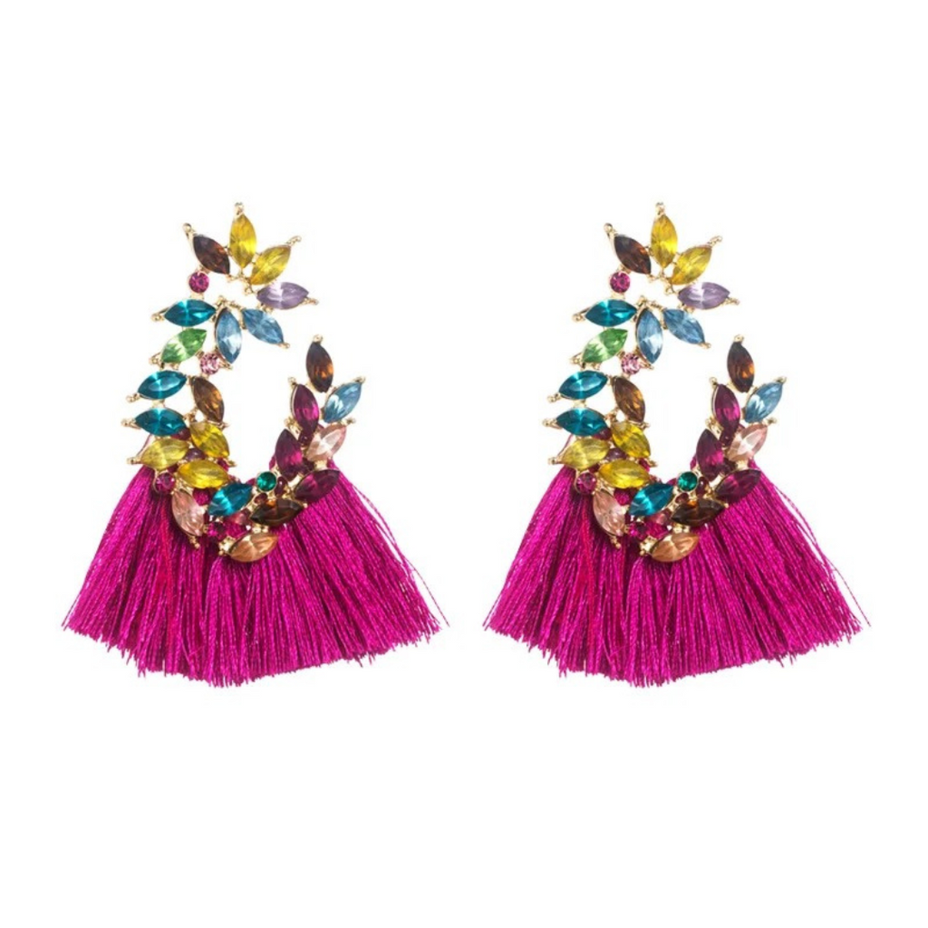 K O R A Crystal Tassle Earrings