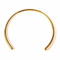 R O M A N 18k gold plated open collar necklace on white background.