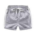 Cotton Terry Striped Shorts in GRAY