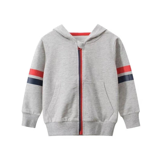 Cotton Zip Jacket in GRAY