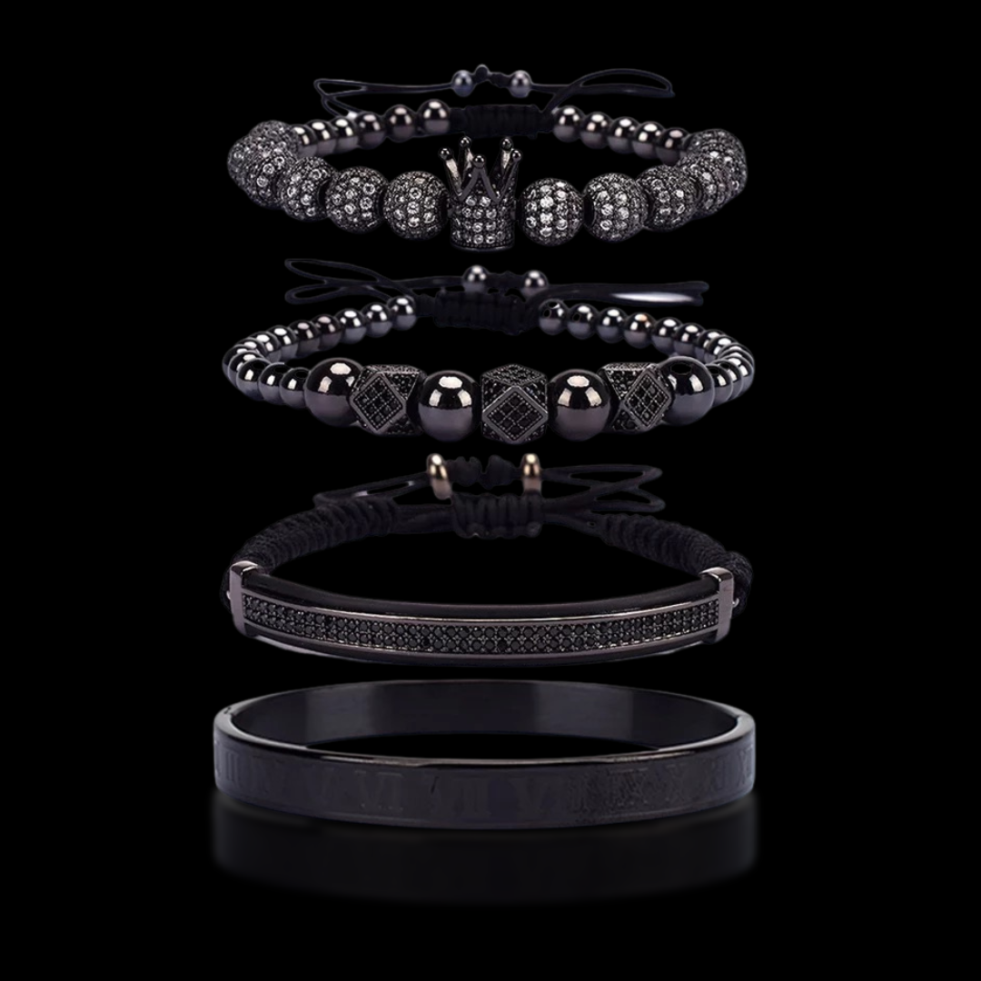 SHADOW | ZIRCON AND BLACK BRACELET STACK