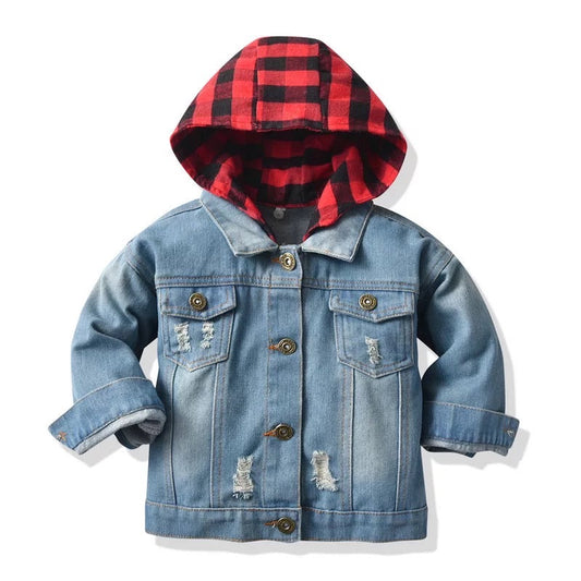 Buffalo Plaid Denim Jacket