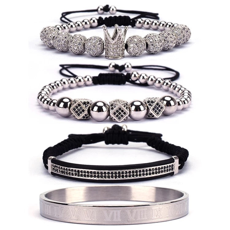 GHOST | ZIRCON AND SILVER BRACELET STACK