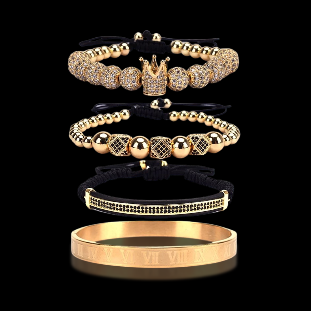 KING'S REIGN | ZIRCON AND GOLD BRACELET STACK