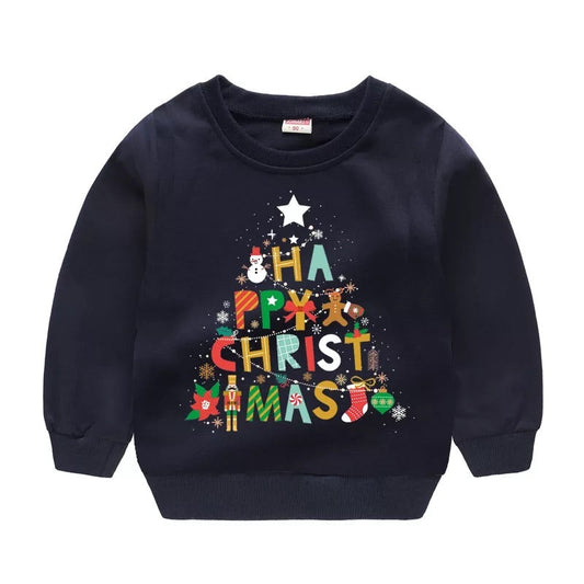 Happy Christmas Sweatshirt in NAVY