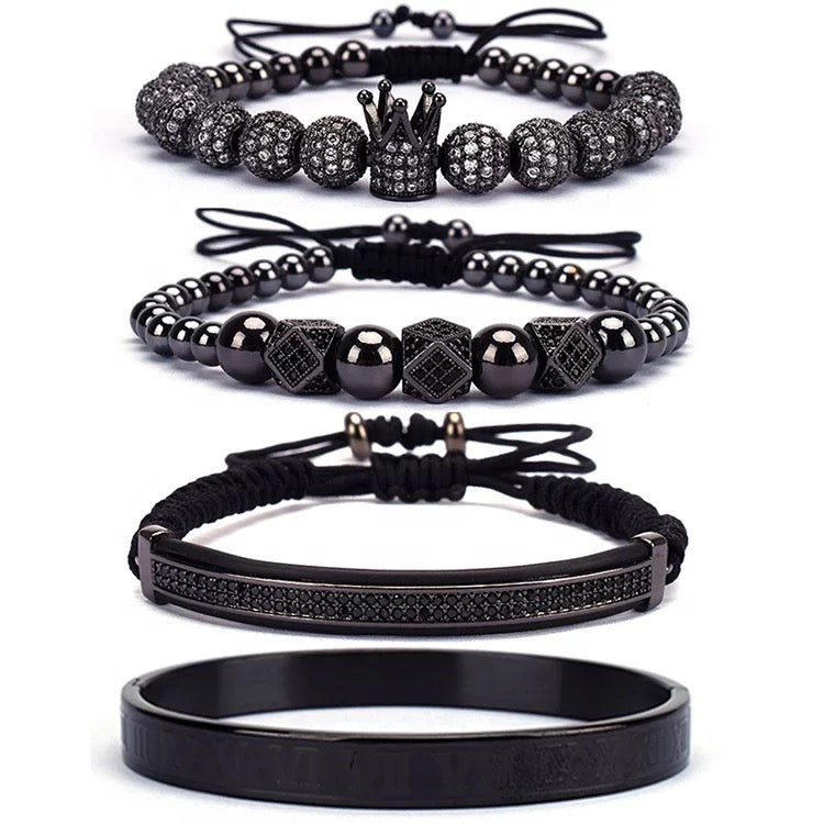 SHADOW | ZIRCON AND BLACK BRACELET STACK